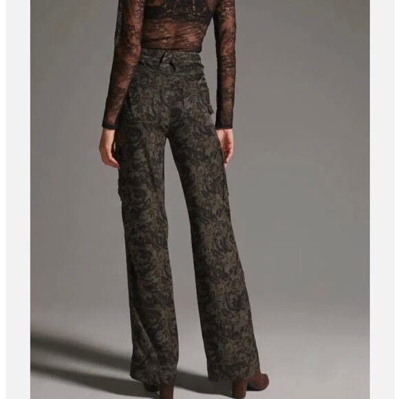 Anthropologie Marrakech Twill Cargo Pants Black Green 30 - Picture 3 of 14
